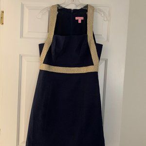 Lilly Pulitzer Navy and Gold Dress